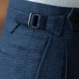 IGT MARLING&EVANS HOUNDS TOOTH FLANNEL TAPERED TROUSERS