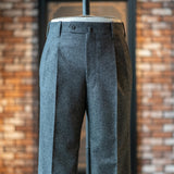 IGT VBC GRAY FLANNEL TAPERED TROUSERS