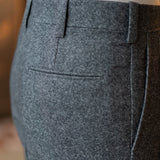 IGT VBC GRAY FLANNEL TAPERED TROUSERS