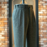 IGT MARLING & EVANS GLEN CHECK FLANNEL TAPERED TROUSERS