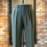 IGT MARLING & EVANS GLEN CHECK FLANNEL TAPERED TROUSERS