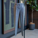 IGT LINEN STRIPE TAPERED EASY TROUSERS