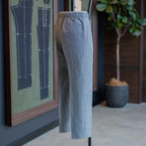 IGT LINEN STRIPE TAPERED EASY TROUSERS