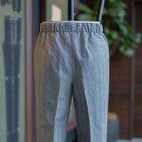 IGT LINEN STRIPE TAPERED EASY TROUSERS