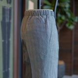 IGT LINEN STRIPE TAPERED EASY TROUSERS