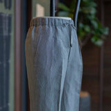 IGT LINEN STRIPE TAPERED EASY TROUSERS