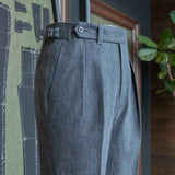 IGT BIO WASH DENIM 2PLEATS TROUSERS