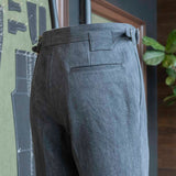 IGT BIO WASH DENIM 2PLEATS TROUSERS