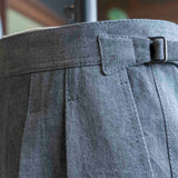 IGT BIO WASH DENIM 2PLEATS TROUSERS