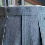 IGT BIO WASH DENIM 2PLEATS TROUSERS