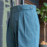 IGT BIO WASH DENIM GURKHA TROUSERS