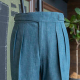 IGT BIO WASH DENIM GURKHA TROUSERS
