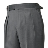 IGT COVERT CLOTH SIDE ADJUSTER TROUSERS CHARCOAL GRAY