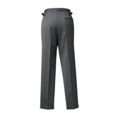 IGT COVERT CLOTH SIDE ADJUSTER TROUSERS CHARCOAL GRAY