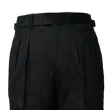 IGT COTTON CHINO SIDE ADJUSTER TROUSERS BLACK