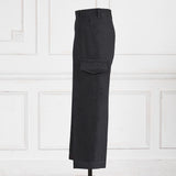IGT BLACK LINEN DRESS CARGO TROUSER