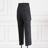 IGT BLACK LINEN DRESS CARGO TROUSER