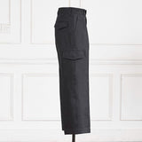 IGT BLACK LINEN DRESS CARGO TROUSER