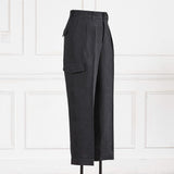 IGT BLACK LINEN DRESS CARGO TROUSER