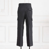 IGT BLACK LINEN DRESS CARGO TROUSER