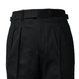 IGT COTTON CHINO SIDE ADJUSTER TROUSERS BLACK