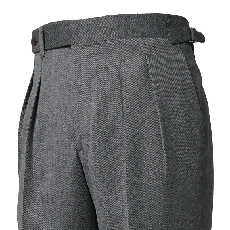 IGT COVERT CLOTH SIDE ADJUSTER TROUSERS CHARCOAL GRAY | IGTF2026