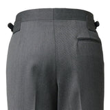 IGT COVERT CLOTH SIDE ADJUSTER TROUSERS CHARCOAL GRAY