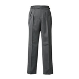 IGT COVERT CLOTH SIDE ADJUSTER TROUSERS CHARCOAL GRAY