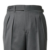 IGT COVERT CLOTH SIDE ADJUSTER TROUSERS CHARCOAL GRAY