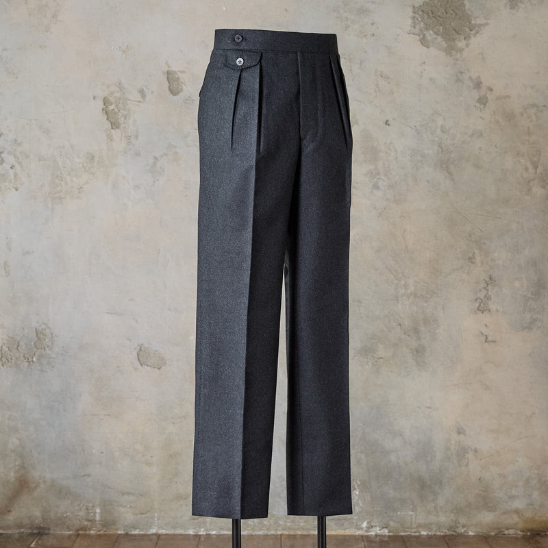 RTW FACTORY MADE WOOL FLANNEL DRESS TROUSERS