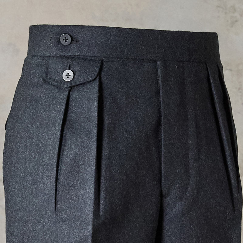 RTW FACTORY MADE WOOL FLANNEL DRESS TROUSERS