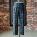 IGT BLACK WATCH 2PLEATED COTTON TROUSERS