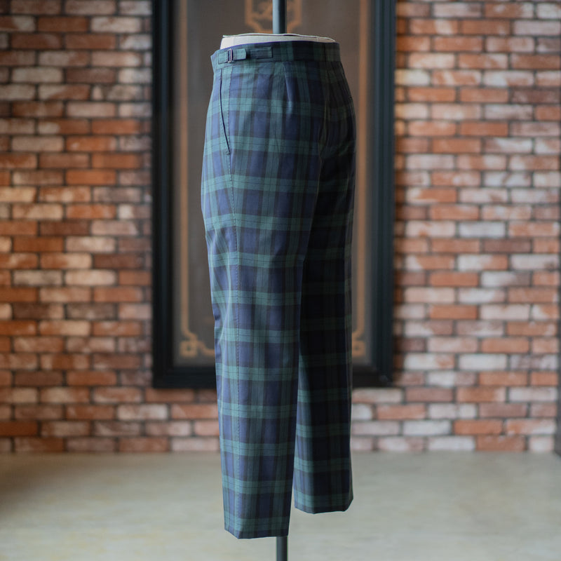 IGT BLACK WATCH 2PLEATED COTTON TROUSERS