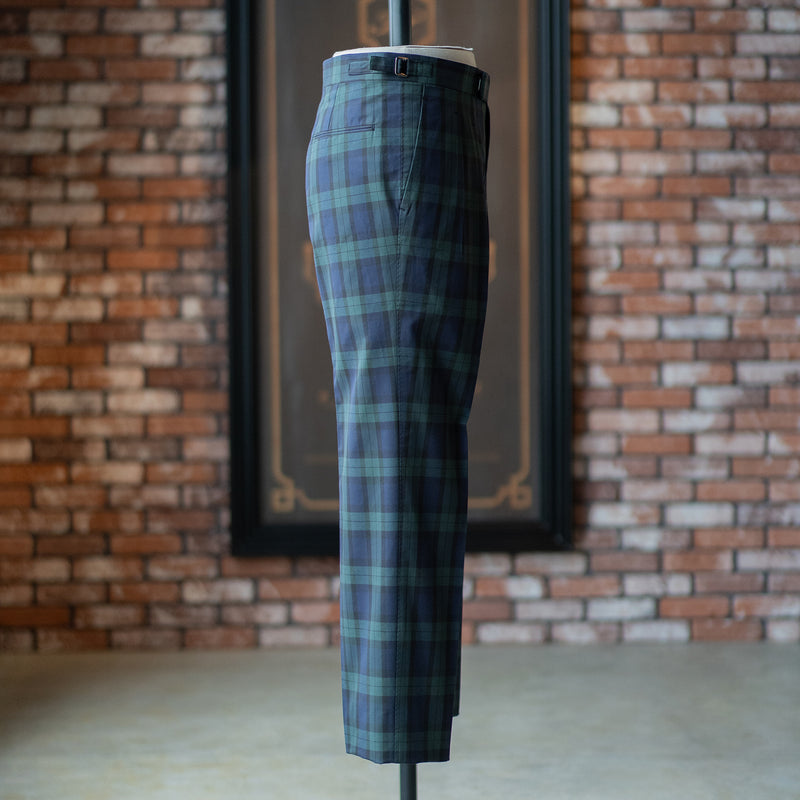 IGT BLACK WATCH 2PLEATED COTTON TROUSERS