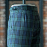 IGT BLACK WATCH 2PLEATED COTTON TROUSERS
