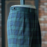 IGT BLACK WATCH 2PLEATED COTTON TROUSERS