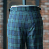 IGT BLACK WATCH 2PLEATED COTTON TROUSERS