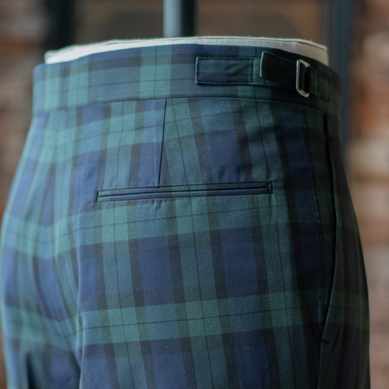 IGT BLACK WATCH 2PLEATED COTTON TROUSERS
