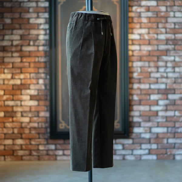IGT DARK BROWN CORDUROY STRAIGHT EASY TROUSERS