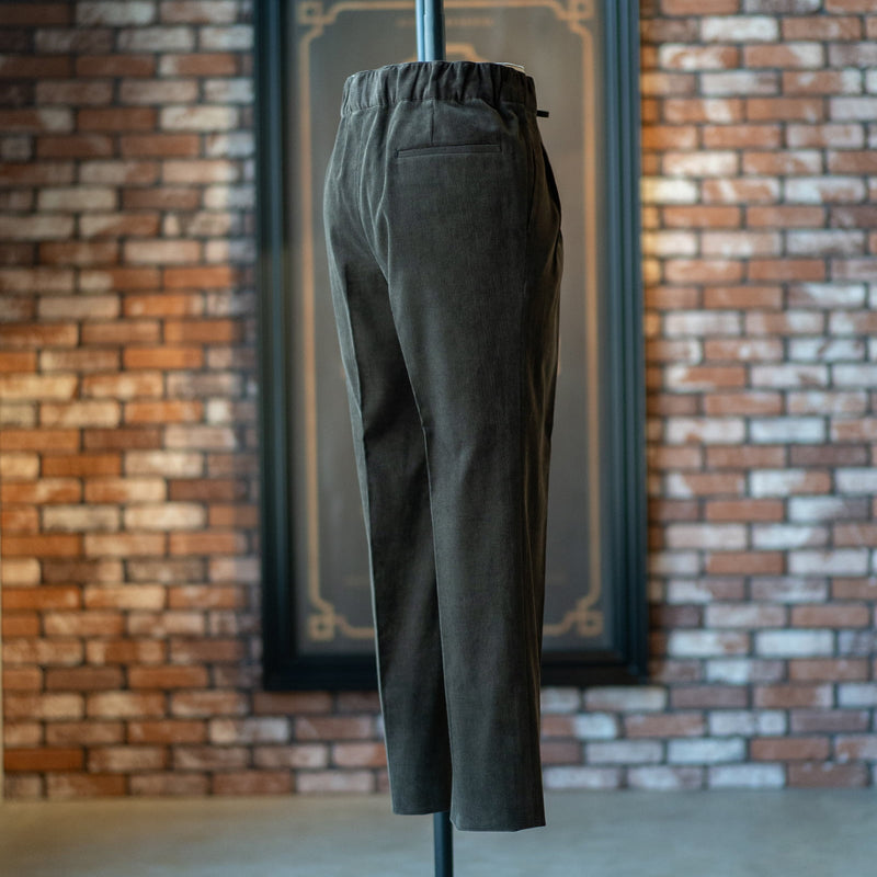 IGT DARK BROWN CORDUROY STRAIGHT EASY TROUSERS