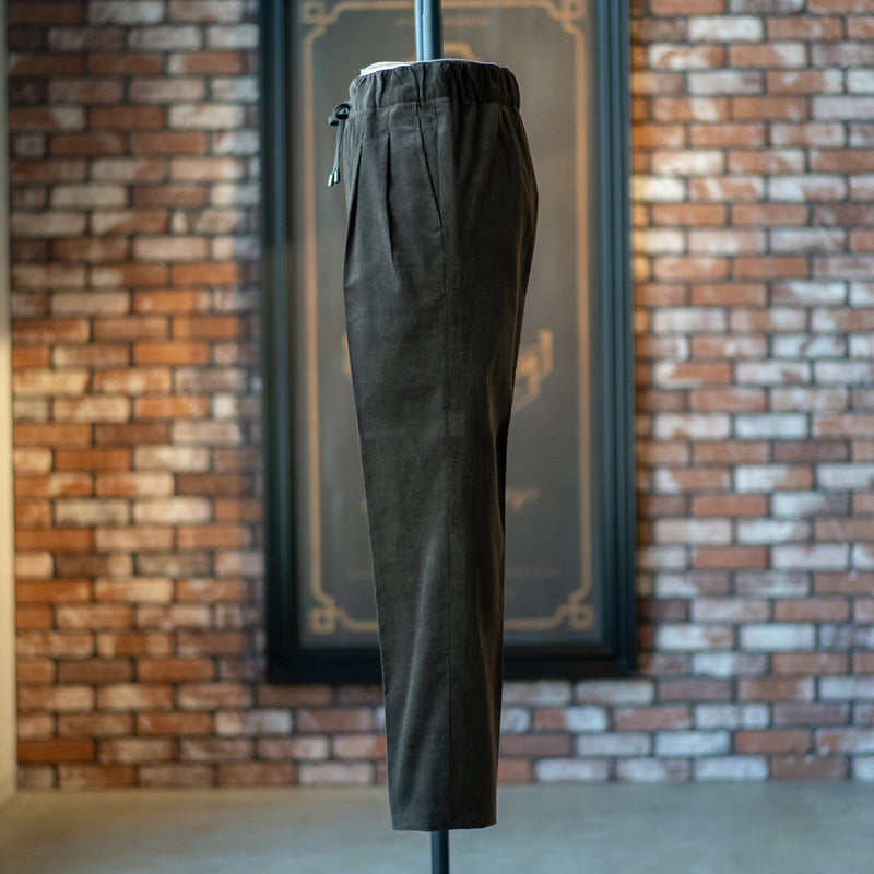 IGT DARK BROWN CORDUROY STRAIGHT EASY TROUSERS
