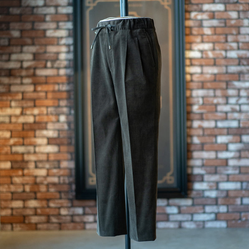 IGT DARK BROWN CORDUROY STRAIGHT EASY TROUSERS