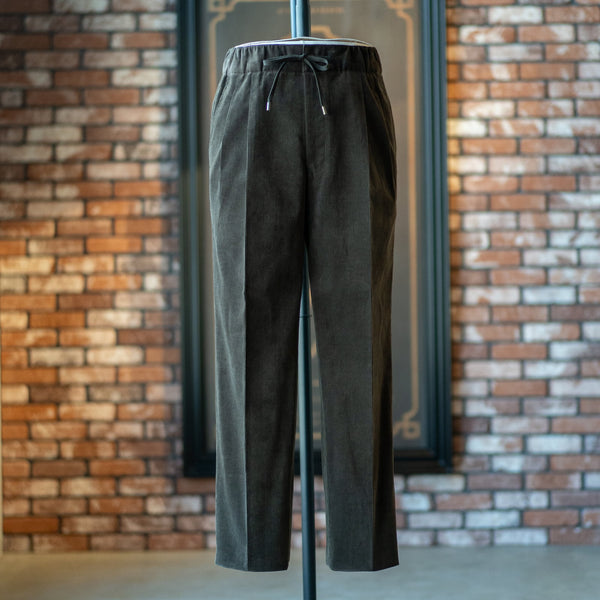 IGT DARK BROWN CORDUROY STRAIGHT EASY TROUSERS