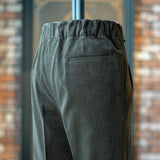 IGT DARK BROWN CORDUROY STRAIGHT EASY TROUSERS