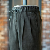 IGT DARK BROWN CORDUROY STRAIGHT EASY TROUSERS