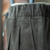 IGT DARK BROWN CORDUROY STRAIGHT EASY TROUSERS