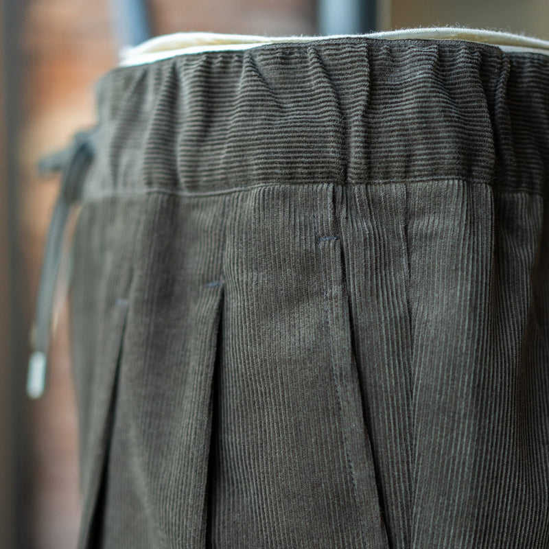 IGT DARK BROWN CORDUROY STRAIGHT EASY TROUSERS