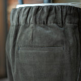 IGT DARK BROWN CORDUROY STRAIGHT EASY TROUSERS