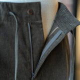 IGT DARK BROWN CORDUROY STRAIGHT EASY TROUSERS
