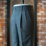 IGT VBC GRAY FLANNEL TAPERED TROUSERS